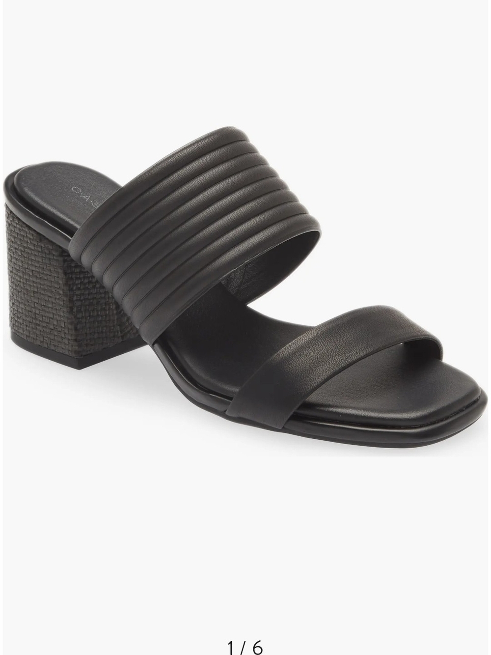 Caslon Lamia Black Leather Block Heel Sandals – Size 6.5
